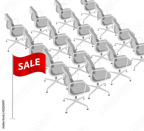 Office chairs vector sale item business concepts on a white background