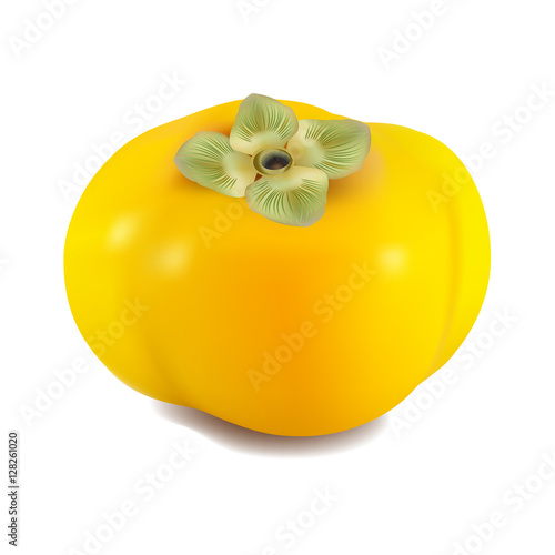 Persimmon fruit isolated on white background.