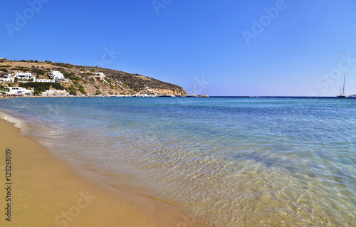 Platys Gialos beach at Sifnos island Greece