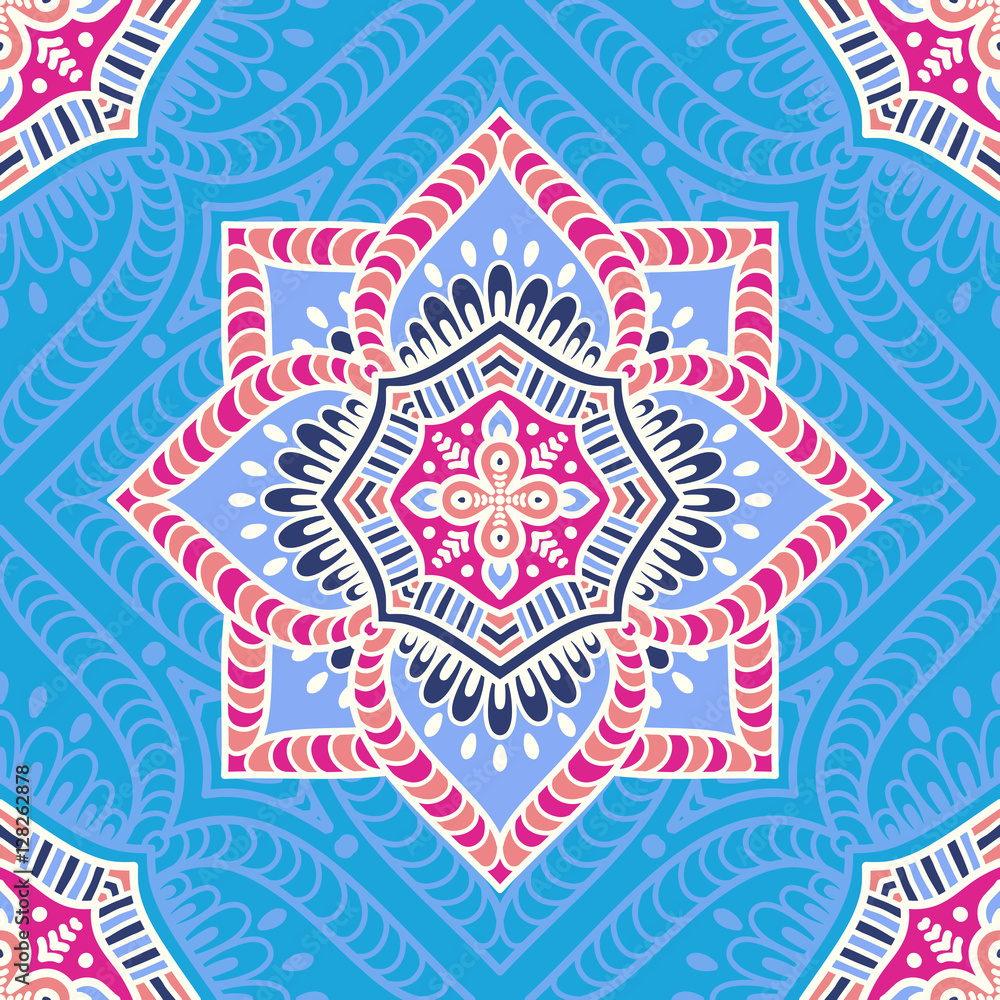 Ethnic floral seamless pattern