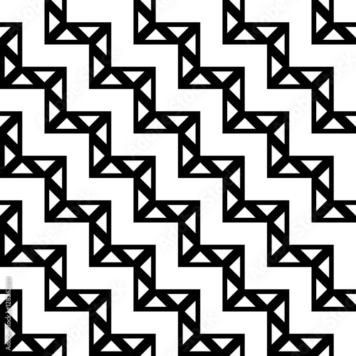 Abstract geometric black and white graphic design deco pattern