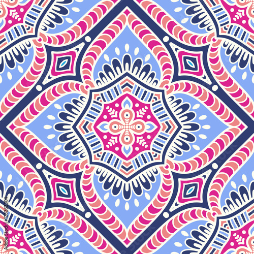 Ethnic floral seamless pattern