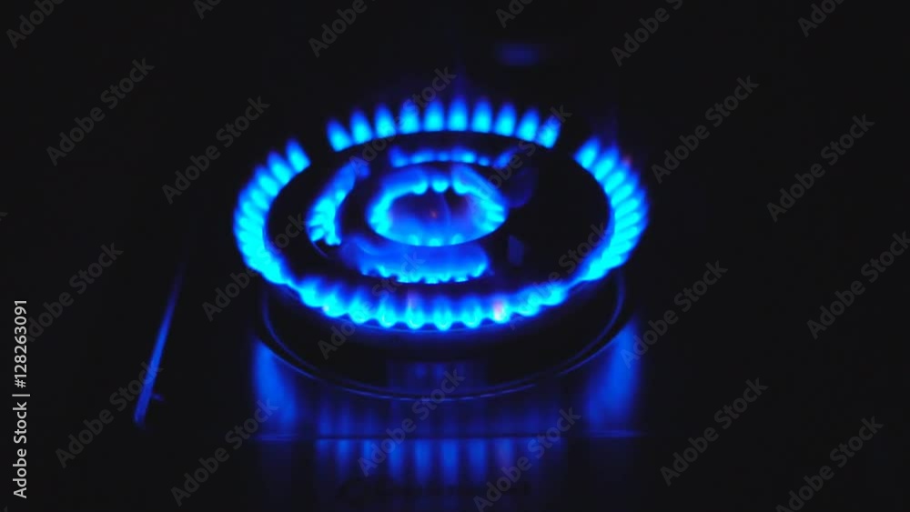 Blue Gas Flame in Slow Motion Blue Gas Flame in Slow Motion