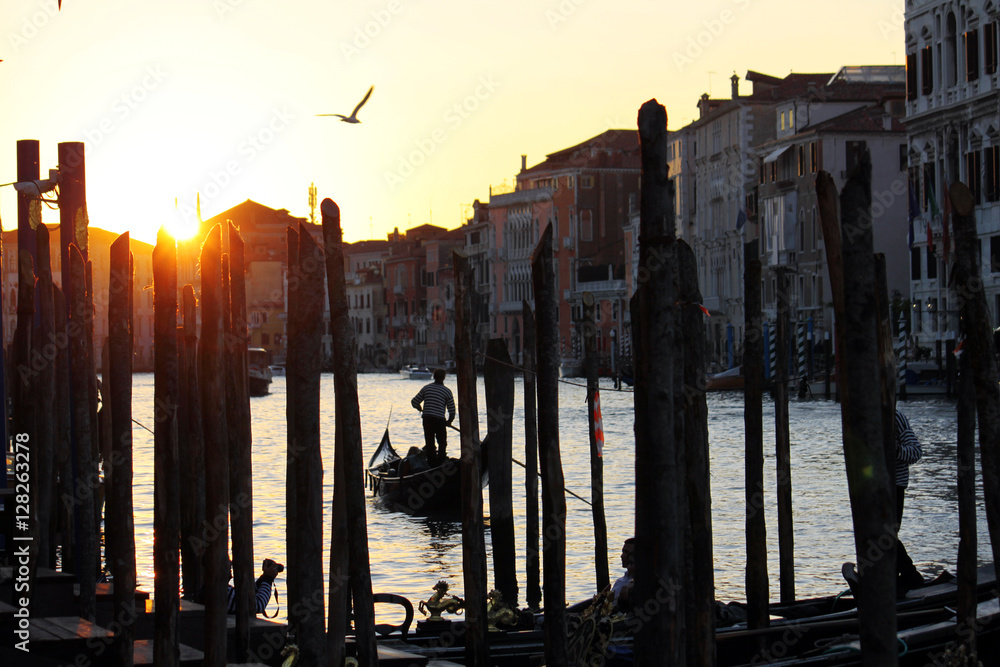 Gondola in the Sunset, Venice