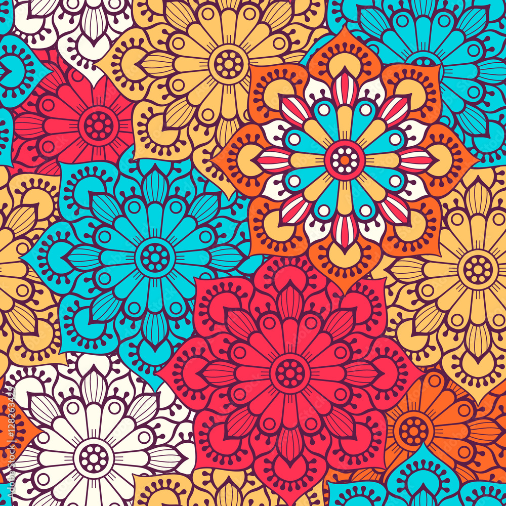 Ethnic floral seamless pattern Ethnic floral seamless pattern