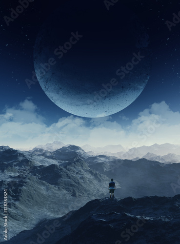 Fototapeta Naklejka Na Ścianę i Meble -  Alien Planet - 3D Rendered Computer Artwork