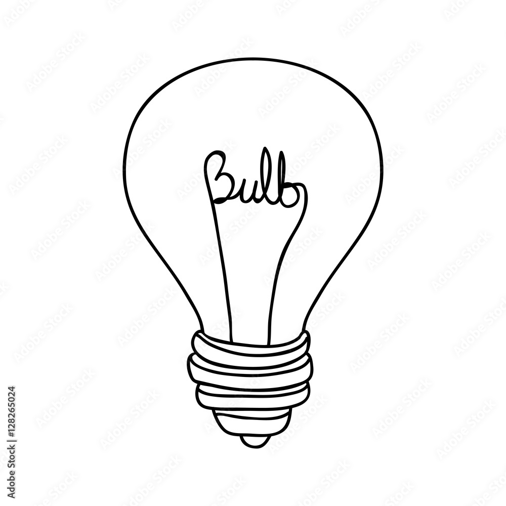 silhouette contour bulb with resistance in shape word bulb vector illustration silhouette contour bulb with resistance in shape word bulb vector illustration