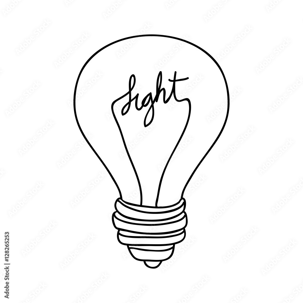 silhouette contour bulb with resistance in shape word of light vector illustration silhouette contour bulb with resistance in shape word of light vector illustration