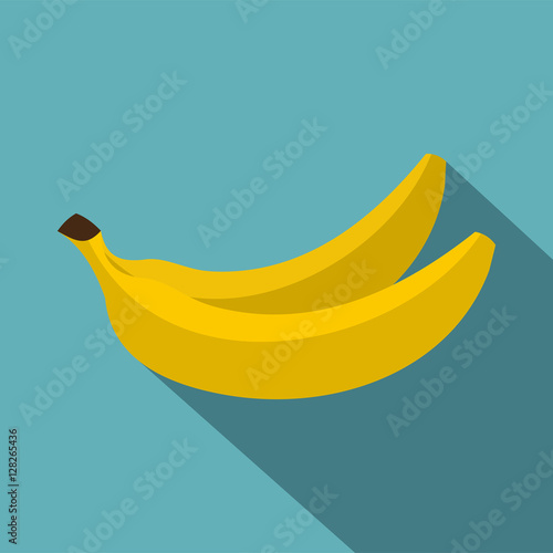 Banana icon. Flat illustration of banana vector icon for web isolated on baby blue background