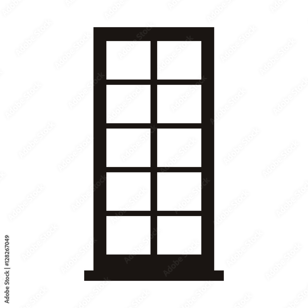 silhouette monochrome with office building vector illustration