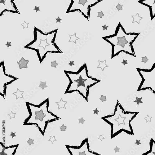 Abstract seamless pattern for girls  boys  clothes. Creative vector background with stars  geometric figures stripes  dots.Funny wallpaper for textile and fabric. Fashion style. Colorful bright.