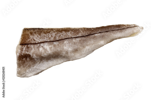 white fish fillet with the skin side outwards