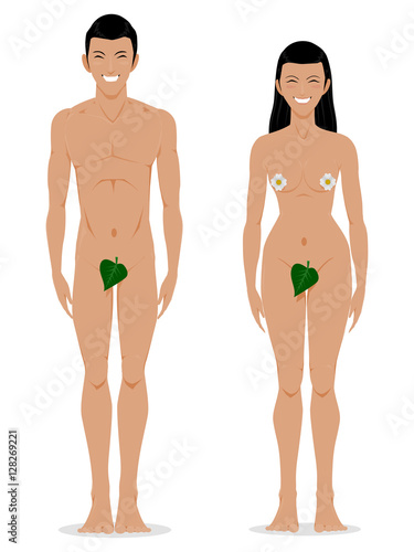 Human character male and female on transparent background
