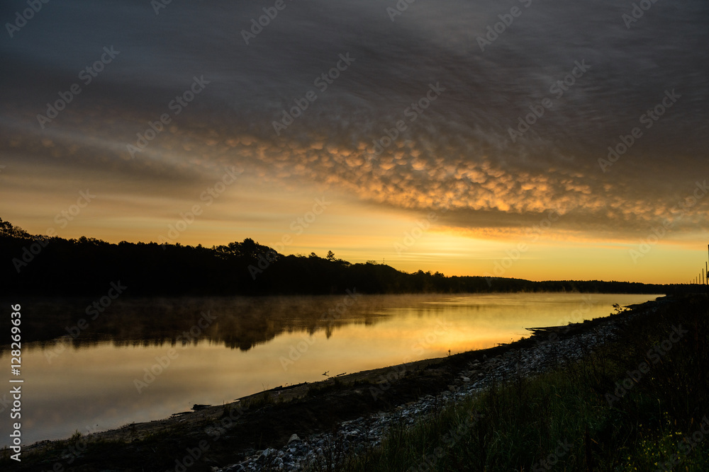 Fototapeta premium Sunset on the Androscoggin river
