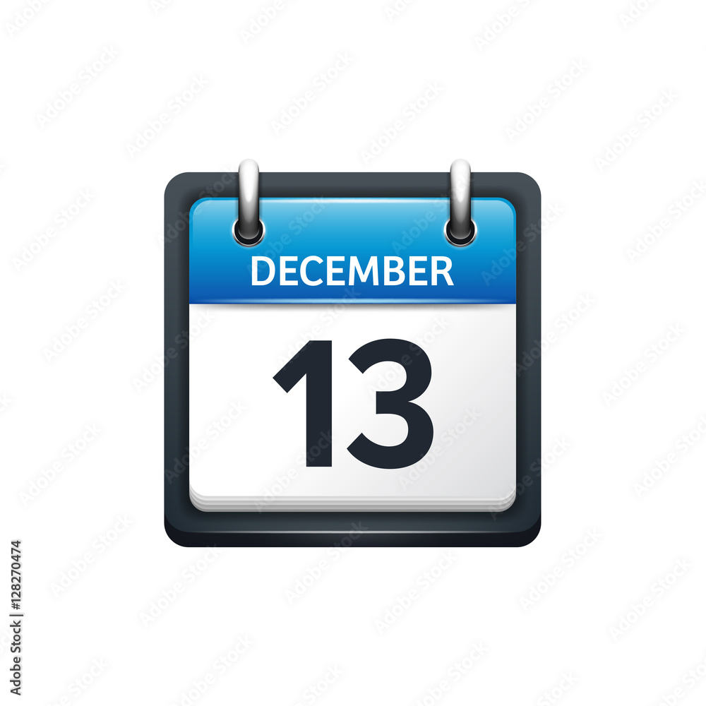 December 13. Calendar icon.Vector illustration,flat style.Month and date.Sunday,Monday,Tuesday,Wednesday,Thursday,Friday,Saturday.Week,weekend,red letter day. 2017,2018 year.Holidays. December 13. Calendar icon.Vector illustration,flat style.Month and date.Sunday,Monday,Tuesday,Wednesday,Thursday,Friday,Saturday.Week,weekend,red letter day. 2017,2018 year.Holidays.