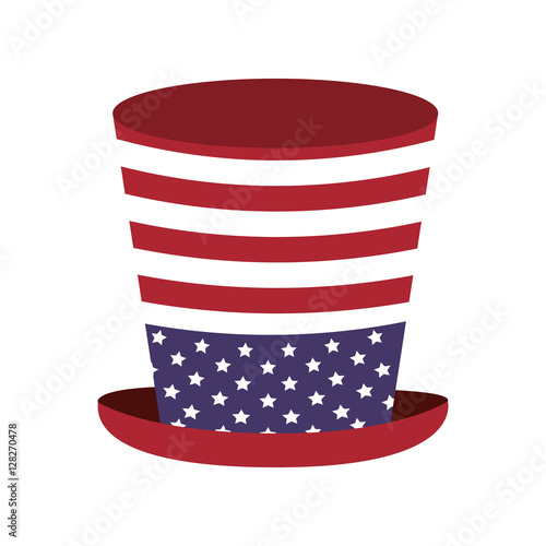 Uncle Sam's hat celebration icon vector illustration