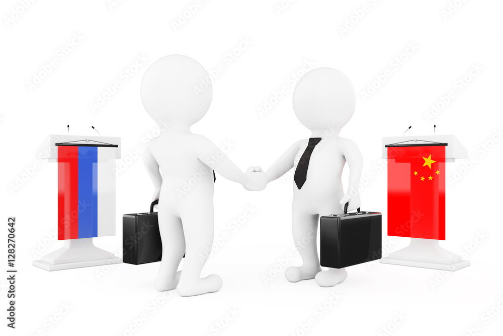 3d Businessman or Politicians Characters Shaking Hands near Trib 3d Businessman or Politicians Characters Shaking Hands near Trib