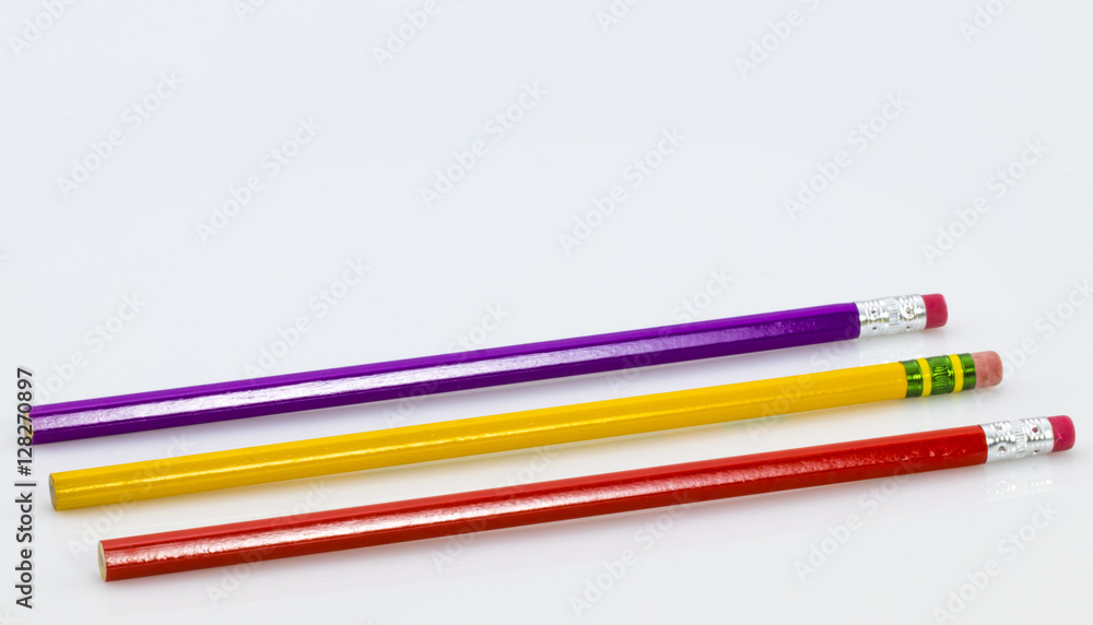 Three wooden sharp pencils isolated on white Three wooden sharp pencils isolated on white