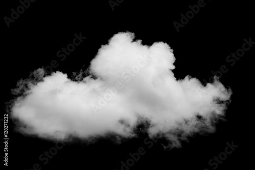 White cloud isolated on black background