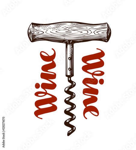 Wine corkscrew. Vector illustration