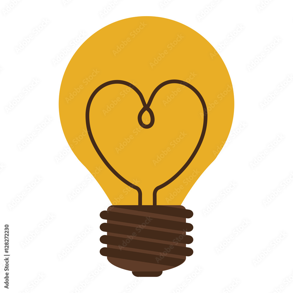 silhouette electric bulb with resistenc ein heart shape vector illustration silhouette electric bulb with resistenc ein heart shape vector illustration