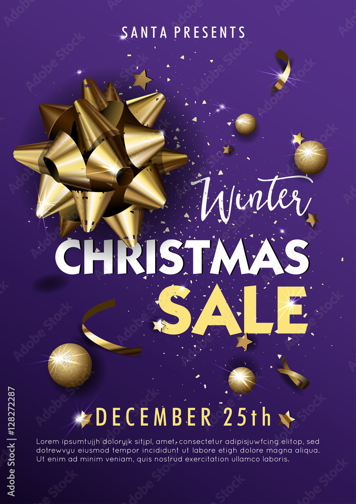 Fototapeta premium Christmas sale background. Vector illustration