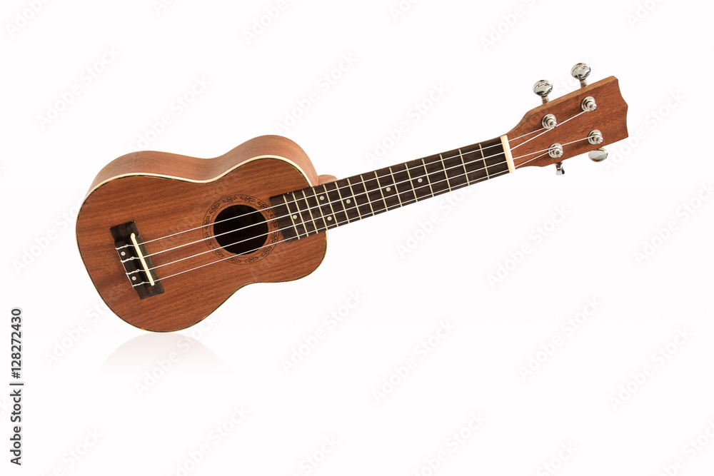Fototapeta premium The brown ukulele, clipping path