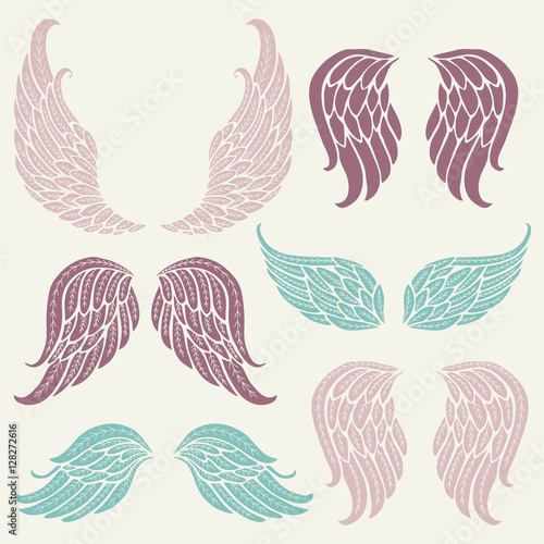 Set of angel wings photo