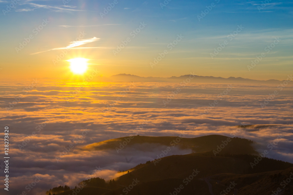 Carpet of clouds from mountain top Carpet of clouds from mountain top