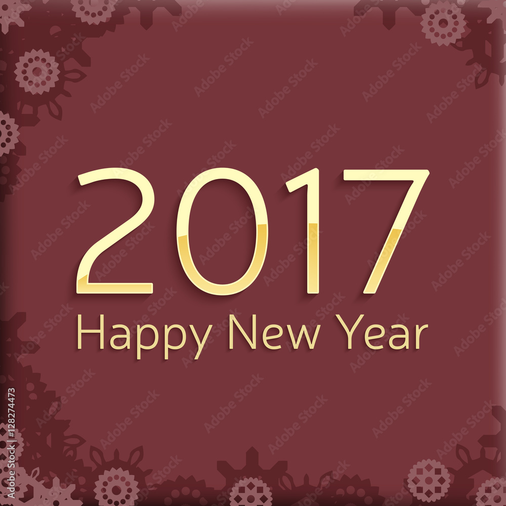 Obraz premium digital happy new year 2017 text design.