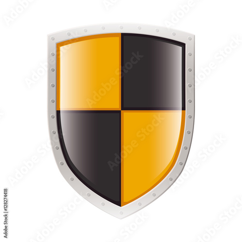 Free Download Metal shield with square figures vector illustration - GFXLoad