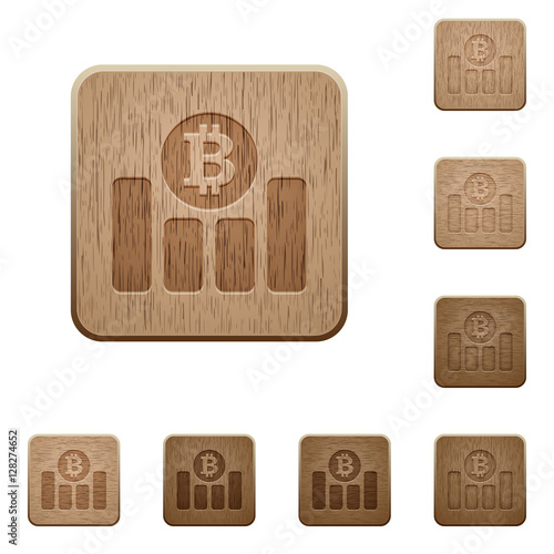 Bitcoin graph wooden buttons