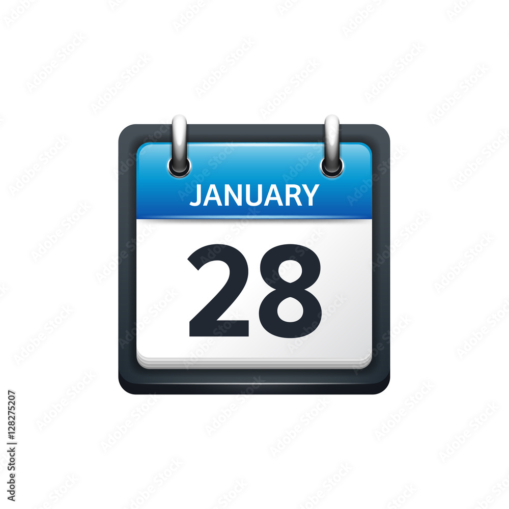 January 28. Calendar icon.Vector illustration,flat style.Month and date.Sunday,Monday,Tuesday,Wednesday,Thursday,Friday,Saturday.Week,weekend,red letter day. 2017,2018 year.Holidays. January 28. Calendar icon.Vector illustration,flat style.Month and date.Sunday,Monday,Tuesday,Wednesday,Thursday,Friday,Saturday.Week,weekend,red letter day. 2017,2018 year.Holidays.