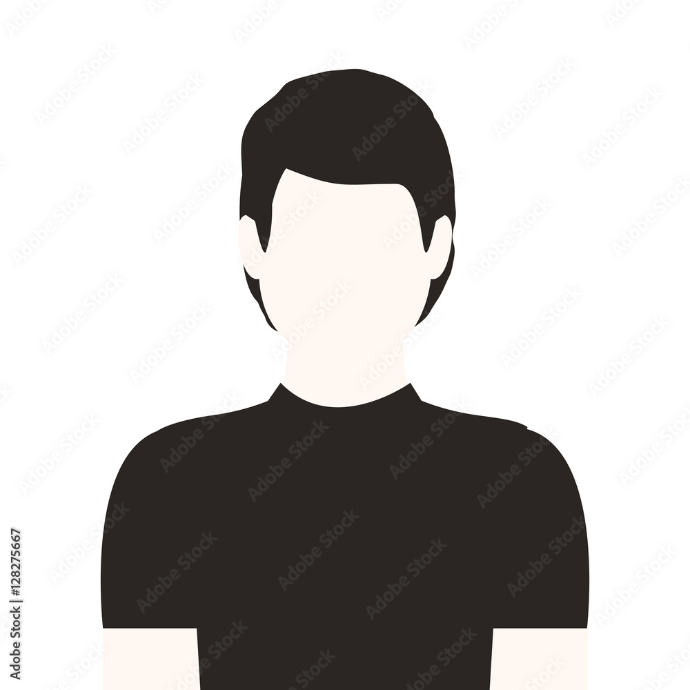 monochrome half body man without face vector illustration monochrome half body man without face vector illustration