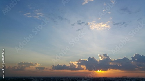 Morning Sunrise shining reflex the cloud.