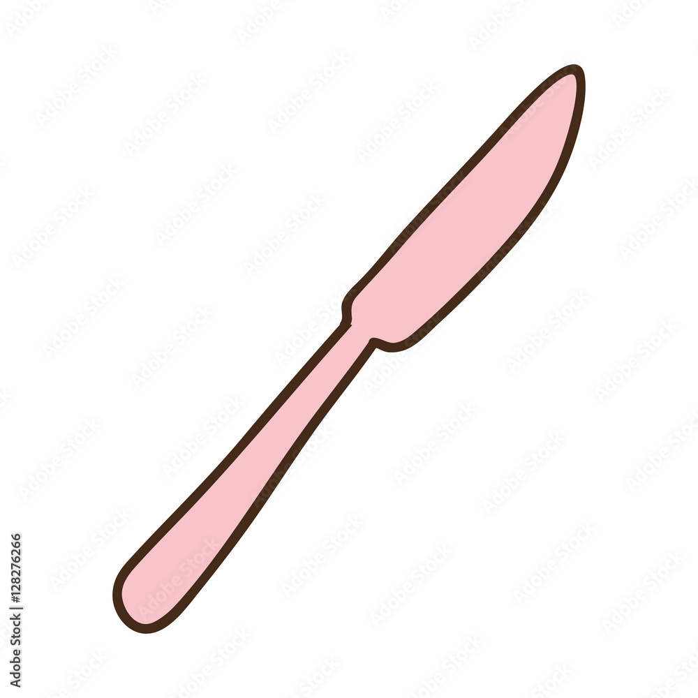 Fototapeta premium silhouette colorful with pink knife vector illustration