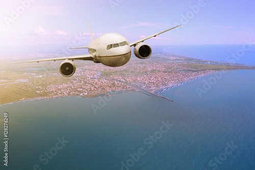 passenger  plane flying from Fiumicino – Leonardo da Vinci Int