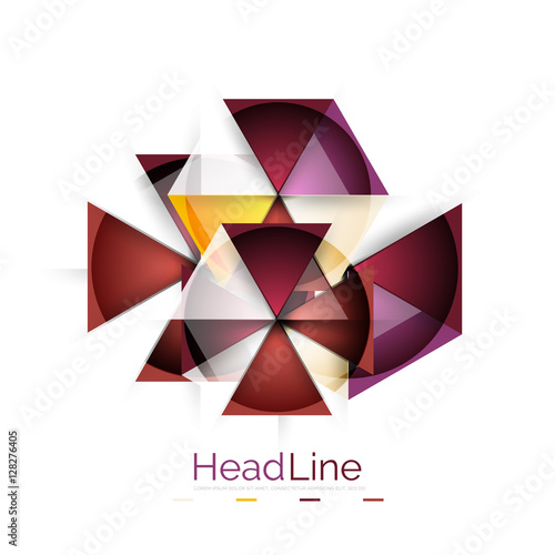 Colorful triangles on white background