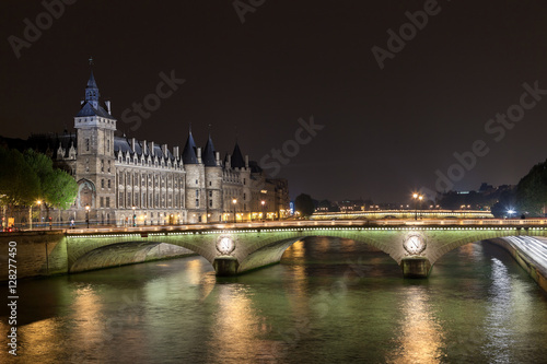 La Conciergerie and Pont au Change  over the Seine river. Paris  France.