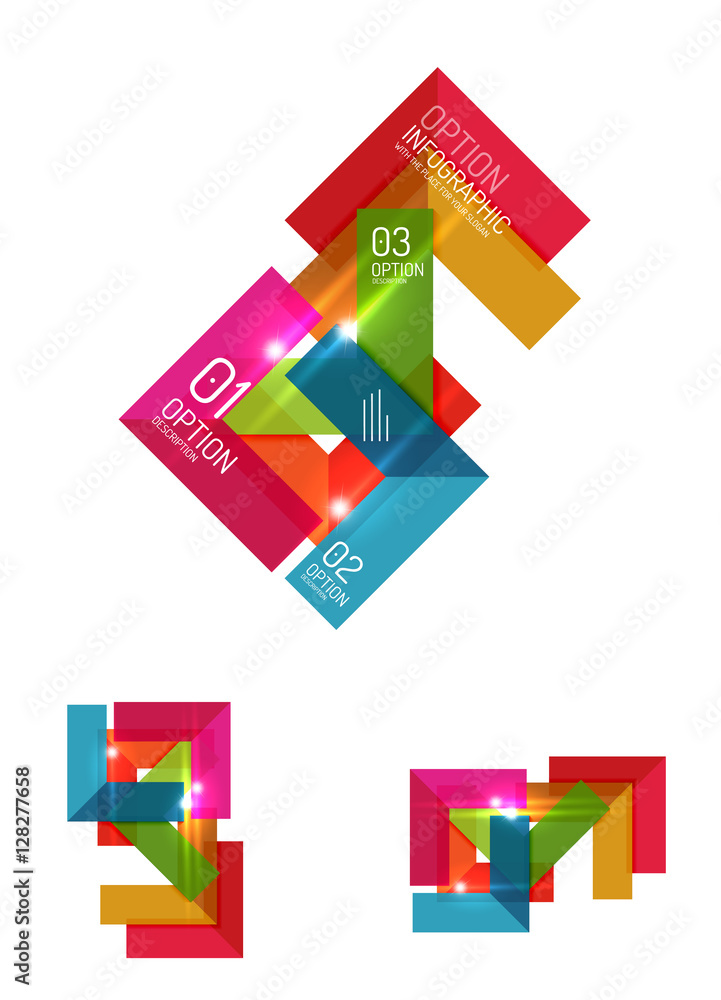 Set of abstract geometric paper graphic layouts Set of abstract geometric paper graphic layouts