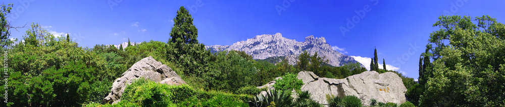 Aipetri mountain panoramic view from bottom in Crimea