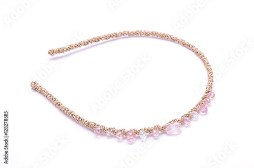 hair hoop with crystal beads isolated on white