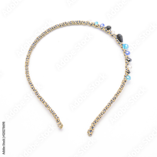 hair hoop with crystal beads isolated on white