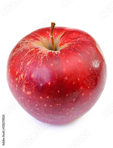 one whole red apple
