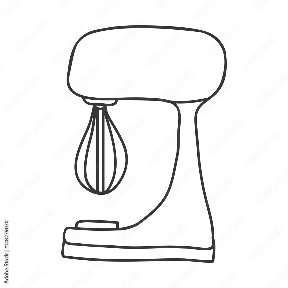 silhouette monochrome with kitchen mixer vector illustration silhouette monochrome with kitchen mixer vector illustration