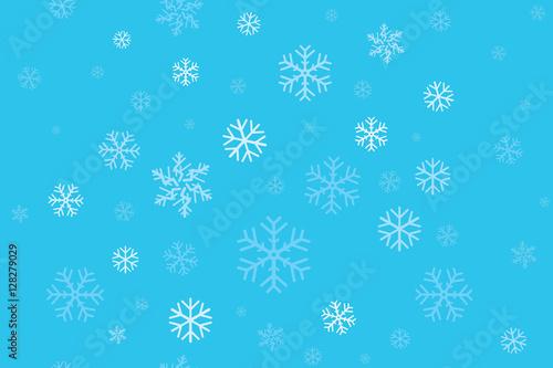 Vector of Christmas snowflakes on blue background for winter season.