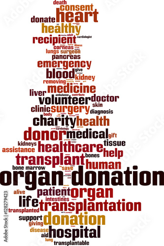 Organ donation word cloud concept. Vector illustration