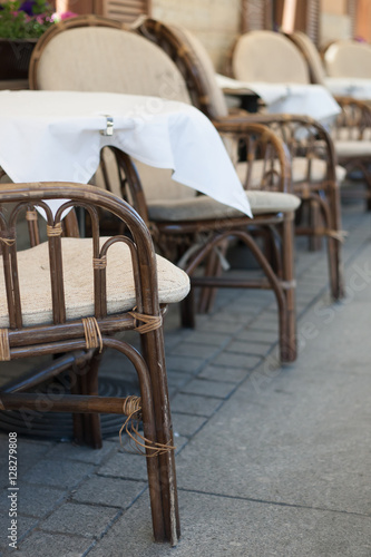 little table in cafe