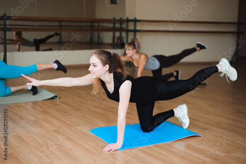 Women doing sport in gym, healthcare lifestyle people concept