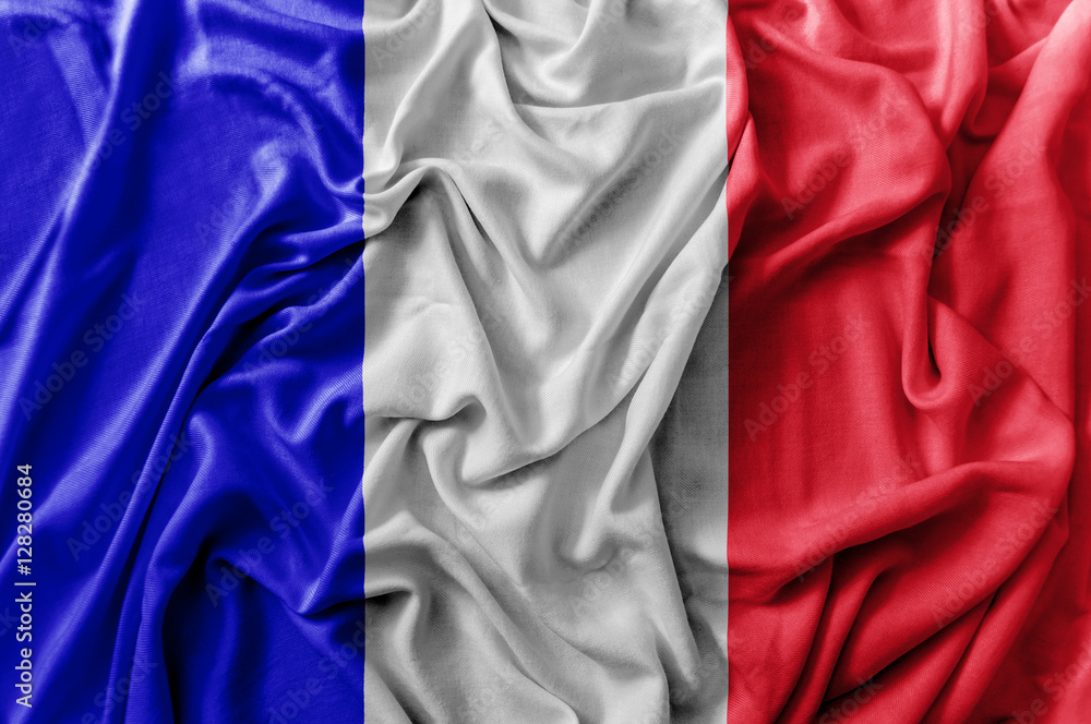 Ruffled waving France flag